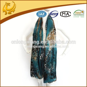 110 * 180cm Long Size Factory Preis Silk Chiffon Blumen gedruckt Stoff Schal